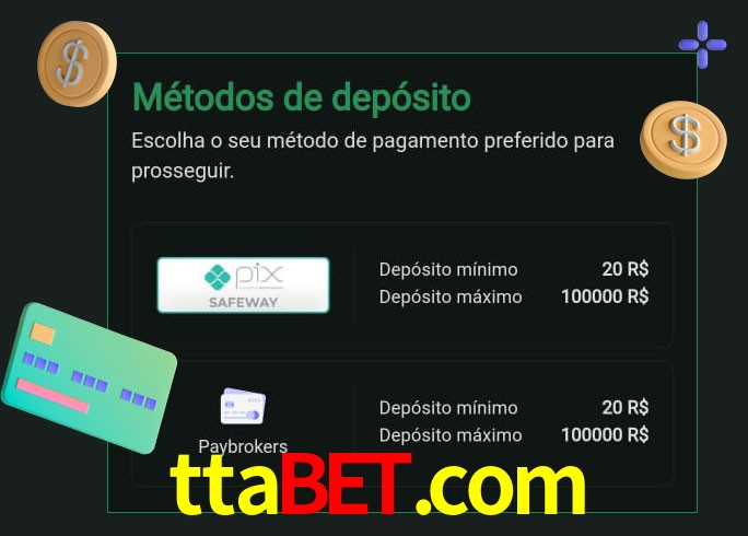 O cassino ttabet.com oferece uma grande variedade de métodos de pagamento